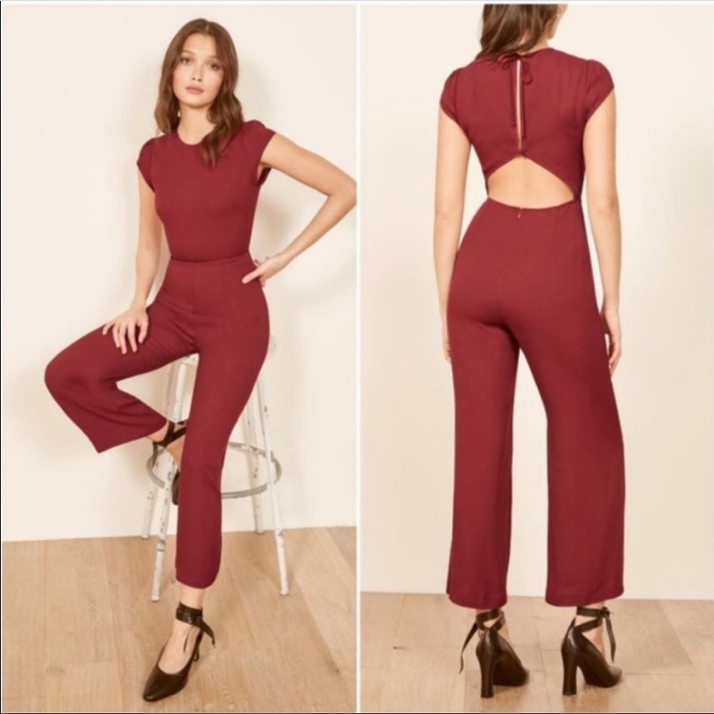 Reformation Red Jumpsuit Size 8 like new